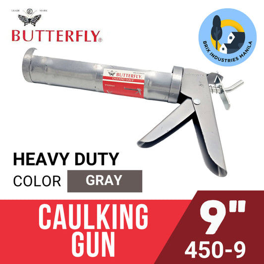 Butterfly Caulking Gun 9" Gray Heavy-Duty 450 Silicone Sealant