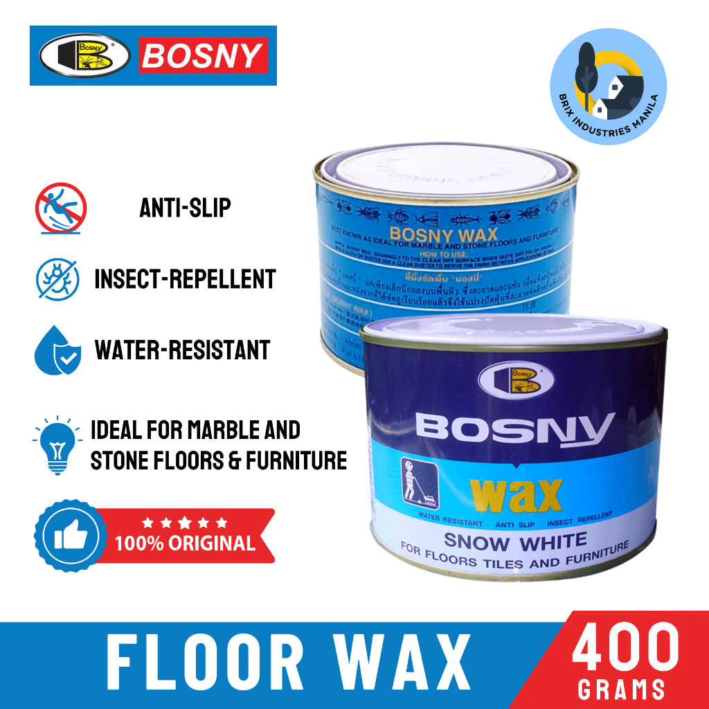 Bosny Wax Snow White 400g or 800g For Floor Tiles and Furniture Water-Resistant Anti-Slip