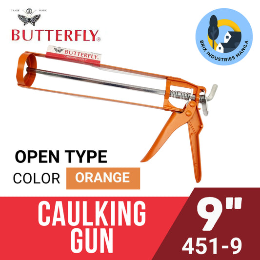 Butterfly Caulking Gun 9" Orange Open Type / Skeleton Type 451 Silicone Sealant