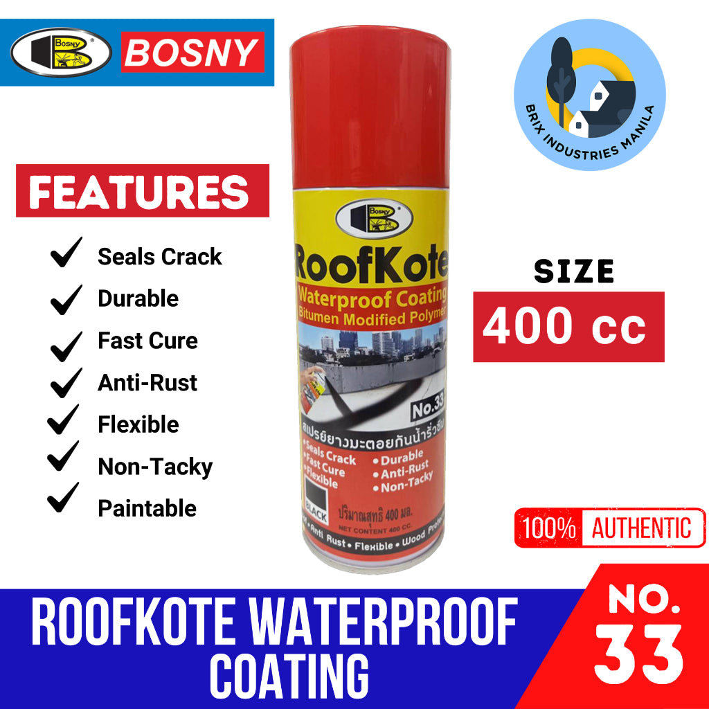 Bosny Roofkote Waterproofing Coating 400cc Black Bitumen Modified Polymer #33