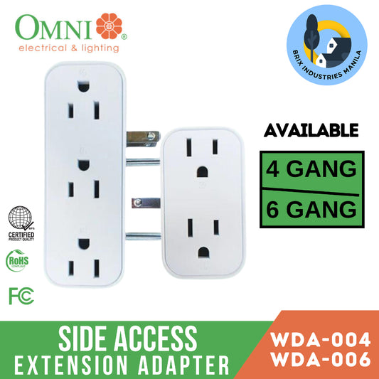 Omni 4 Gang or 6 Gang Side Access Multiple Socket Extension Adapter WDA-004 / WDA-006