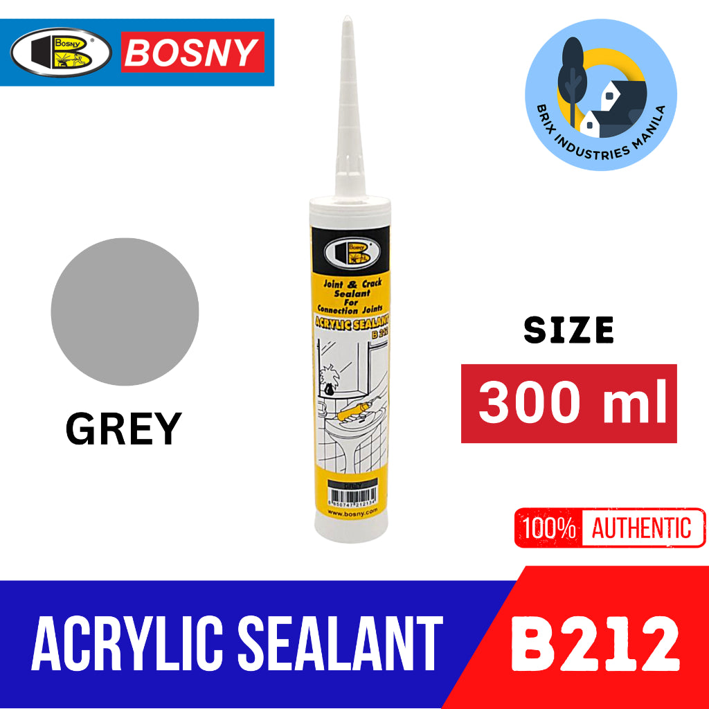 Bosny Acrylic Sealant 300ml B212 Black White Grey Brown