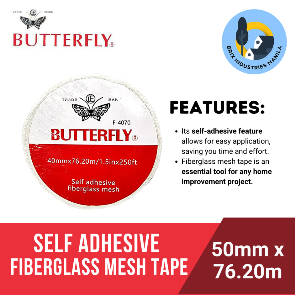 Butterfly Self Adhesive Fiberglass Mesh Tape 4 Sizes Available
